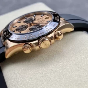ROLEX DAYTONA 116515 REPLICA WATCHES ROSE GOLD PLATE RUBBER STRAP CLEAN FACTORY 40MM 2 ĐỒNG HỒ NAM ROLEX DAYTONA 116515 REPLICA 1:1 CLEAN FACTORY DÂY CAO SU 40MM