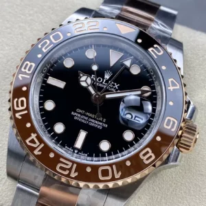 ROLEX GMT-MASTER II 126711 IMITATION WATCHES TWO TONE ROOT BEER C + FACTORY 40MM 1 ĐỒNG HỒ NAM ROLEX GMT-MASTER II 126711 REPLICA CAO CẤP NHÀ MÁY C + 40MM