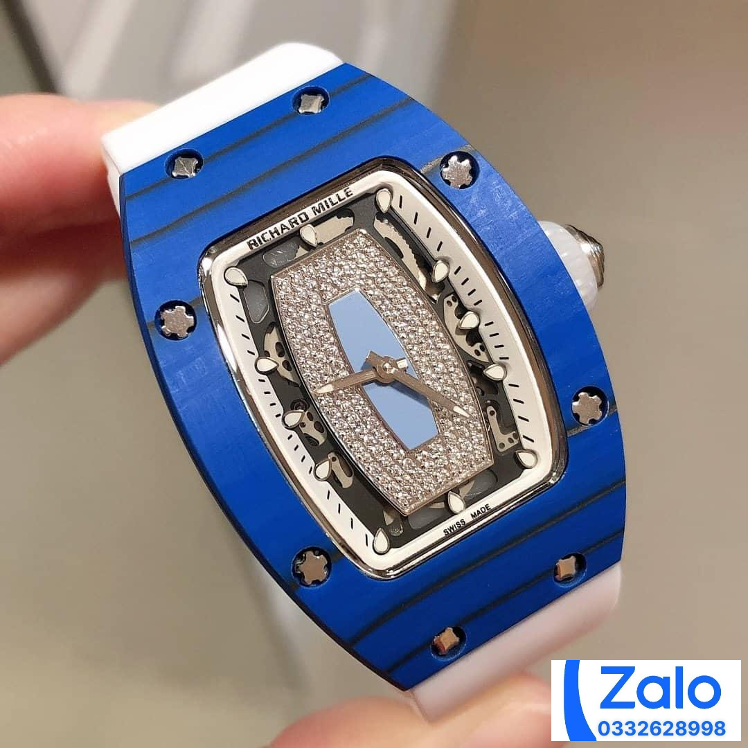 ĐỒNG HỒ NỮ RICHARD MILLE RM007-01 SUPER FAKE VỎ XANH DÂY TRẮNG 36MM ĐỒNG HỒ NỮ RICHARD MILLE RM007-01 SUPER FAKE VỎ XANH DÂY TRẮNG 36MM