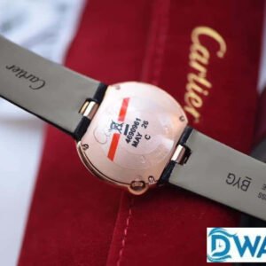 CARTIER BALLON BLANC DE CARTIER WGBL0008 COPIES WATCHES ROSE GOLD CASE BLACK LEATHER STRAP 30MM 4 ĐỒNG HỒ NỮ CARTIER BALLON BLANC DE CARTIER WGBL0008 SUPER FAKE 30MM