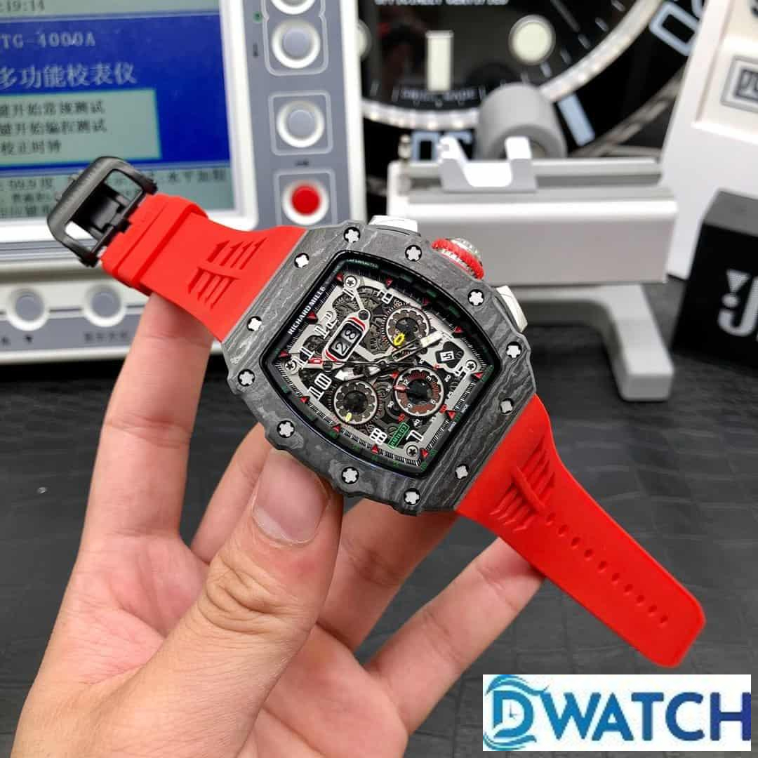 ĐỒNG HỒ NAM RICHARD MILLE RM11-03 FAKE CAO CẤP VÂN CARBON DÂY ĐỎ 40MM ĐỒNG HỒ NAM RICHARD MILLE RM11-03 FAKE CAO CẤP VÂN CARBON DÂY ĐỎ 40MM