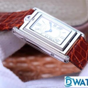 CARTIER TANK BASCULANTE REPLICA WATCHES RED BROWN LEATHER STRAP AW FACTORY 31MM 2 ĐỒNG HỒ NỮ CARTIER TANK BASCULANTE SUPER FAKE NHÀ MÁY AW DÂY DA ĐỎ 31MM