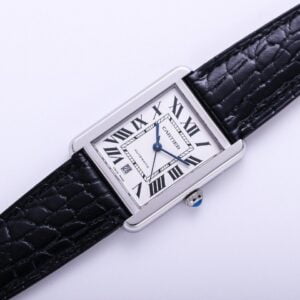 CARTIER TANK SOLO WSTA0029 BEST COPIES WATCHES WHITE DIAL LEATHER STRAP V9 FACTORY 40MM 1 ĐỒNG HỒ NAM CARTIER TANK SOLO WSTA0029 FAKE CAO CẤP NHÀ MÁY V9 MẶT SỐ TRẮNG 40MM