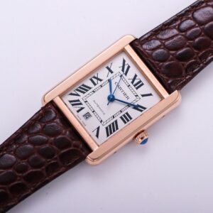ĐỒNG HỒ NAM CARTIER TANK SOLO W5200026 FAKE NHÀ MÁY V9 DÂY DA ĐỎ 40MM 1 ĐỒNG HỒ NAM CARTIER TANK SOLO W5200026 FAKE NHÀ MÁY V9 DÂY DA ĐỎ 40MM