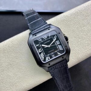 CARTIER SANTOS WSSA0039 LUXURY REPLICA WATCHES BLACK LEATHER STRAP V6 FACTORY 40MM 1 ĐỒNG HỒ NAM CARTIER SANTOS WSSA0039 FAKE 1:1 NHÀ MÁY V6 BLACK 40MM