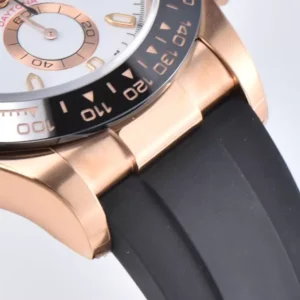 ROLEX DAYTONA REPLICA WATCHES WHITE DIAL INDEX HOURS ROSE GOLD PLATE CLEAN FACTORY 40MM 3 ĐỒNG HỒ NAM ROLEX DAYTONA LEAN FACTORY REPLICA 1:1 VỎ VÀNG HỒNG 40MM