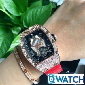 ĐỒNG HỒ NỮ RICHARD MILLE RM71-01 SUPER FAKE ĐÍNH ĐÁ DÂY DA 34MM 6 ĐỒNG HỒ NỮ RICHARD MILLE RM71-01 SUPER FAKE ĐÍNH ĐÁ DÂY DA 34MM