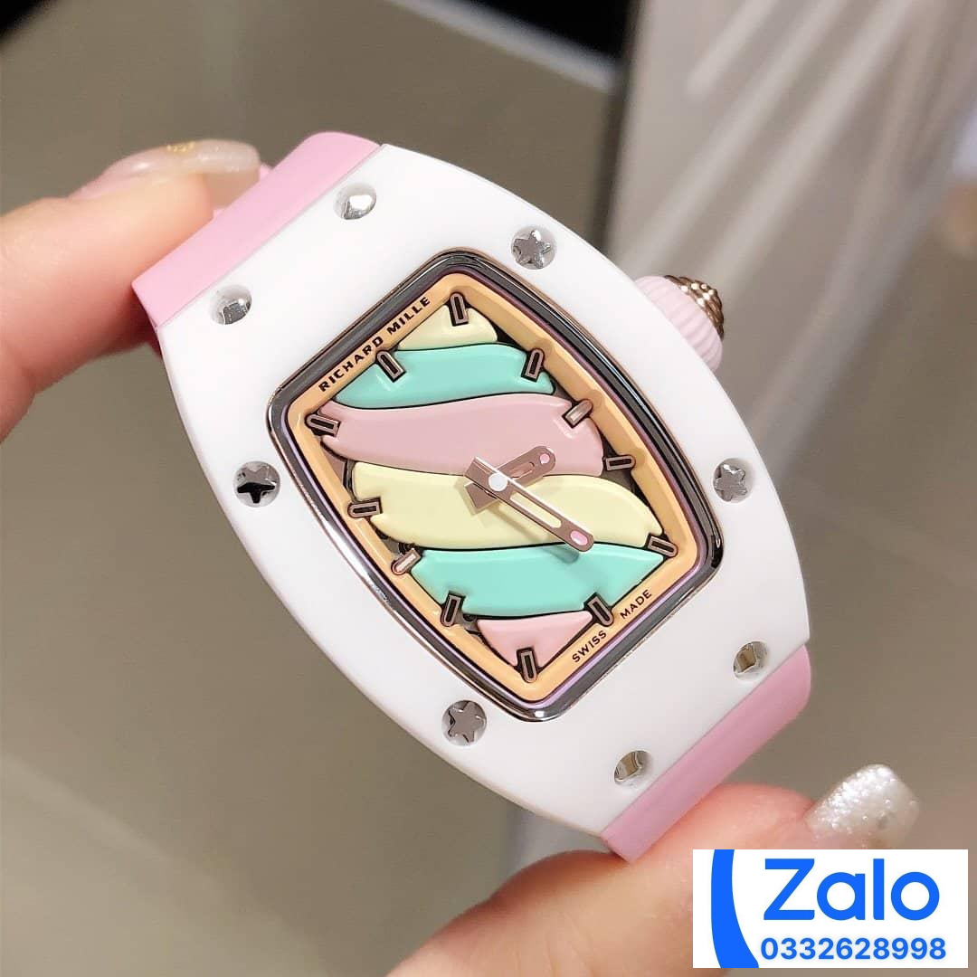 ĐỒNG HỒ NỮ RICHARD MILLE RM007-01 FAKE CAO CẤP VỎ TRẮNG DÂY HỒNG 36MM ĐỒNG HỒ NỮ RICHARD MILLE RM007-01 FAKE CAO CẤP VỎ TRẮNG DÂY HỒNG 36MM