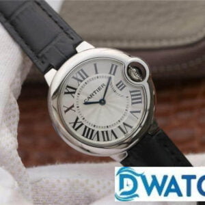 CARTIER BALLON BLEU IMITATION WATCHES LEATHER STRAP V6 FACTORY 33MM 1 ĐỒNG HỒ NỮ CARTIER BALLON BLEU DE CARTIER W6920086 FAKE 1:1 NHÀ MÁY V6 33MM