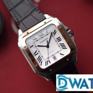 CARTIER SANTOS WSSA0009 REPLICA WATCHES WHITE DIAL STAINLESS STEEL LEATHER STRAP 40MM 1 ĐỒNG HỒ NỮ CARTIER SANTOS WSSA0009 FAKE CAO CẤP NHÀ MÁY V6 DÂY DA 40MM