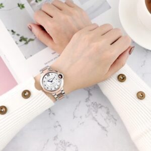 CARTIER BALLON BLUE W3BB0006 BEST COPIES WATCHES TWO TONE V6 FACTORY 33MM 6 ĐỒNG HỒ NỮ CARTIER BALLON BLUE W3BB0006 FAKE CAO CẤP NHÀ MÁY V6 MẶT TRÒN 33MM