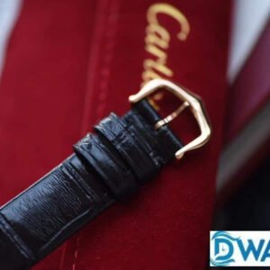 CARTIER BALLON BLANC DE CARTIER WGBL0008 COPIES WATCHES ROSE GOLD CASE BLACK LEATHER STRAP 30MM 5 ĐỒNG HỒ NỮ CARTIER BALLON BLANC DE CARTIER WGBL0008 SUPER FAKE 30MM