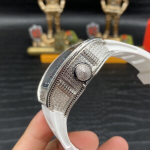 ĐỒNG HỒ NAM RICHARD MILLE RM010 FAKE 11 ĐÍNH ĐÁ DÂY CAO SU TRẮNG 41MM 2 ĐỒNG HỒ NAM RICHARD MILLE RM010 FAKE 11 ĐÍNH ĐÁ DÂY CAO SU TRẮNG 41MM