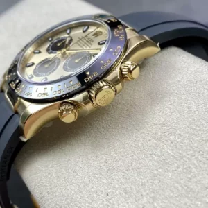 ROLEX DAYTONA M116518LN-0048 REPLICA WATCH GOLD CHAMPAGNE DIAL GOLD PLATE TITANIUM CASE CLEAN FACTORY 40MM 2 ĐỒNG HỒ NAM ROLEX DAYTONA LEAN FACTORY REPLICA CAO CẤP M116518ln-0048 40MM