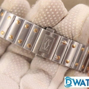 CARTIER SANTOS W2SA0007 COPIES WATCHES TWO TONE GOLD PLATE CASE BV FACTORY 35MM 5 ĐỒNG HỒ NAM CARTIER SANTOS W2SA0007 REPLICA CAO CẤP NHÀ MÁY BV FACTORY 35MM