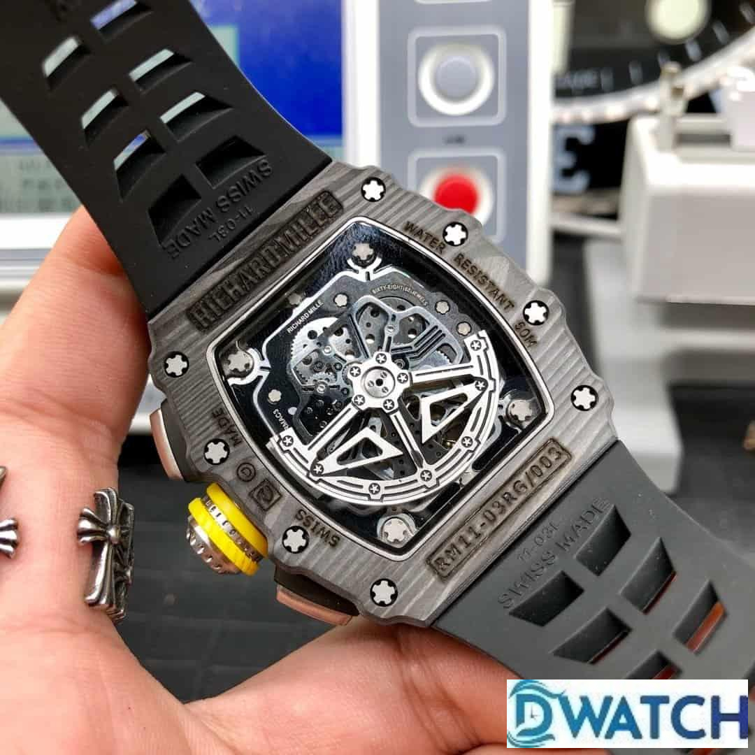 ĐỒNG HỒ NAM RICHARD MILLE RM11-03 FAKE 1:1 VIỀN THẾT KẾ VÂN CARBON 40MM ĐỒNG HỒ NAM RICHARD MILLE RM11-03 FAKE 1:1 VIỀN THẾT KẾ VÂN CARBON 40MM