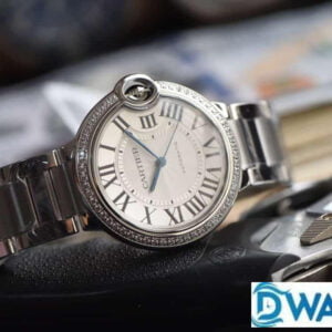 CARTIER BLUE BALLOON W4BB0016 RHINESTONE CASE V6 FACTORY 33MM 2 ĐỒNG HỒ NỮ CARTIER BLUE BALLOON W4BB0016 FAKE CAO CẤP NHÀ MÁY V6 FACTORY 33MM