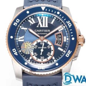 CARTIER CALIBER DE CARTIER W2CA0009 COPIES WATCHES BLUE DIAL RUBBER STRAP F5 FACTORY 42MM 2 ĐỒNG HỒ NAM CARTIER CALIBER DE CARTIER W2CA0009 FAKE CAO CẤP NHÀ MÁY F5 3 KIM 42MM
