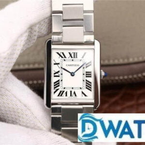 ĐỒNG HỒ NỮ CARTIER TANK 2 KIM XANH MẶT SỐ TRẮNG LỊCH SỰ FAKE CAO CẤP 31MM