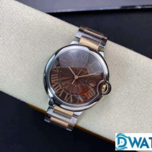 CARTIER BALLON BLUE WSBB0003 REPLICA WATCHES TWO TONE CHOCOLATE DIAL V6 FACTORY 42MM 1 ĐỒNG HỒ NAM CARTIER BALLON BLUE WSBB0003 FAKE 1:1 NHÀ MÁY V6 FACTORY 42MM