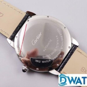 CARTIER RONDE SOLO WSRN0022 LUXURY REPLICA WATCHES WHITE DIAL BLACK LEATHER STRAP AF FACTORY 42MM 4 ĐỒNG HỒ NAM CARTIER RONDE SOLO WSRN0022 FAKE 1:1 NHÀ MÁY AF AUTOMATIC 42MM