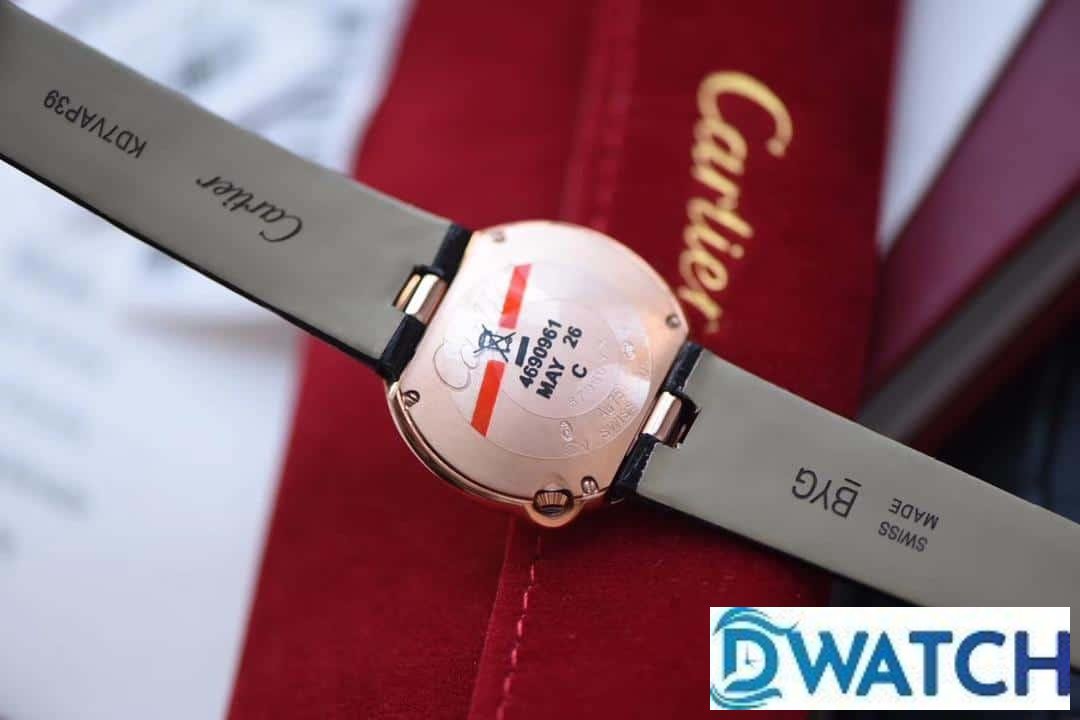 ĐỒNG HỒ NỮ CARTIER BALLON BLANC DE CARTIER WGBL0005 FAKE DÂY DA ĐEN 30MM ĐỒNG HỒ NỮ CARTIER BALLON BLANC DE CARTIER WGBL0005 FAKE DÂY DA ĐEN 30MM