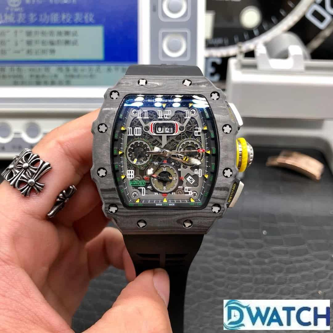 ĐỒNG HỒ NAM RICHARD MILLE RM11-03 FAKE 1:1 VIỀN THẾT KẾ VÂN CARBON 40MM ĐỒNG HỒ NAM RICHARD MILLE RM11-03 FAKE 1:1 VIỀN THẾT KẾ VÂN CARBON 40MM