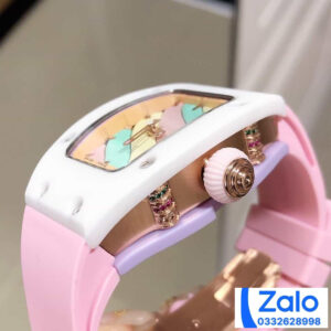 ĐỒNG HỒ NỮ RICHARD MILLE RM007-01 FAKE CAO CẤP VỎ TRẮNG DÂY HỒNG 36MM 1 ĐỒNG HỒ NỮ RICHARD MILLE RM007-01 FAKE CAO CẤP VỎ TRẮNG DÂY HỒNG 36MM