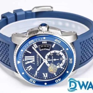 CARTIER CALIBER DE CARTIER WSCA0010 REPLICA WATCHES BLUE DIAL STAINLESS STEEL RUBBER STRAP F5 FACTORY 42MM 2 ĐỒNG HỒ NAM CARTIER CALIBER DE CARTIER W7100056 FAKE 1:1 NHÀ MÁY F5 MÀU XANH 42MM