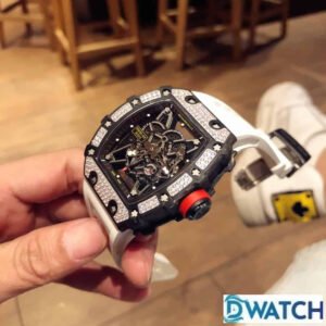 ĐỒNG HỒ NAM RICHARD MILLE RM35-02 REPLICA 11 ĐÍNH ĐÁ VIỀN DÂY CAO SU 44MM 2 ĐỒNG HỒ NAM RICHARD MILLE RM35-02 REPLICA 11 ĐÍNH ĐÁ VIỀN DÂY CAO SU 44MM