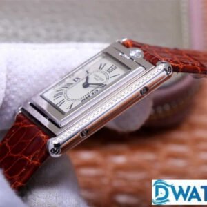 CARTIER TANK BASCULANTE REPLICA WATCHES RED BROWN LEATHER STRAP AW FACTORY 31MM 3 ĐỒNG HỒ NỮ CARTIER TANK BASCULANTE SUPER FAKE NHÀ MÁY AW DÂY DA ĐỎ 31MM