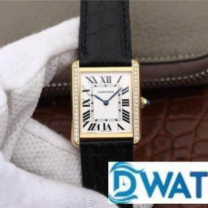 ĐỒNG HỒ NỮ CARTIER TANK CỌC SỐ LA MÃ MẶT SỐ TRẮNG CAO CẤP FAKE 11 31MM