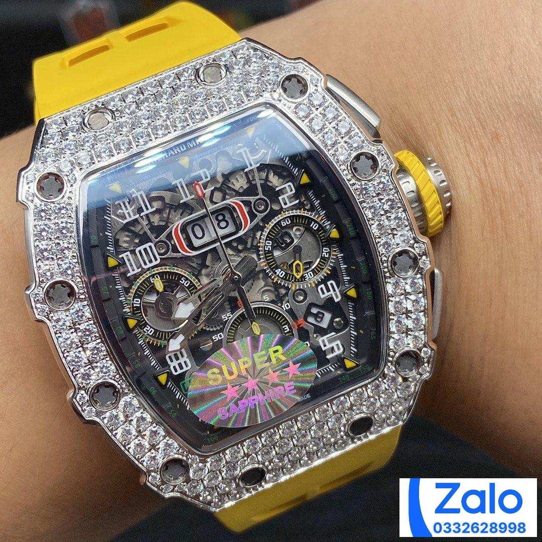 ĐỒNG HỒ NAM RICHARD MILLE RM11-03 REPLICA CAO CẤP NHÀ MÁY Z ĐÍNH ĐÁ 44MM ĐỒNG HỒ NAM RICHARD MILLE RM11-03 REPLICA CAO CẤP NHÀ MÁY Z ĐÍNH ĐÁ 44MM