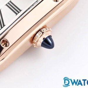 CARTIER SANTOS FOR COUPLE BEST REPLICA WATCHES ROSE GOLD CASE BLACK LEATHER STRAP 27.5 – 45.5MM 3 ĐỒNG HỒ ĐÔI CARTIER SANTOS SUPER FAKE NHÀ MÁY F1 DÂY DA 27.5 – 45.5MM