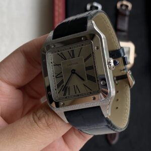 CARTIER SANTOS WSSA0032 COPIES WATCHES STAINLESS STEEL F1 FACTORY 34MM 3 ĐỒNG HỒ NAM CARTIER SANTOS WSSA0032 FAKE CAO CẤP NHÀ MÁY F1 NIỀNG TRẮNG 34MM