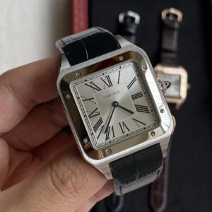 CARTIER SANTOS WSSA0032 COPIES WATCHES STAINLESS STEEL F1 FACTORY 34MM 1 ĐỒNG HỒ NAM CARTIER SANTOS WSSA0032 FAKE CAO CẤP NHÀ MÁY F1 NIỀNG TRẮNG 34MM