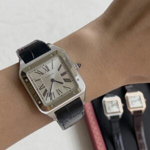 CARTIER SANTOS WSSA0032 COPIES WATCHES STAINLESS STEEL F1 FACTORY 34MM 6 ĐỒNG HỒ NAM CARTIER SANTOS WSSA0032 FAKE CAO CẤP NHÀ MÁY F1 NIỀNG TRẮNG 34MM