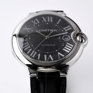 CARTIER BALLON BLEU WSBB0027 COPIES WATCHES BLACK DIAL LEATHER STRAP AF FACTORY 42MM 1 ĐỒNG HỒ NAM CARTIER BALLON BLEU WSBB0027 FAKE CAO CẤP NHÀ MÁY AF DÂY ĐEO ĐEN 42MM