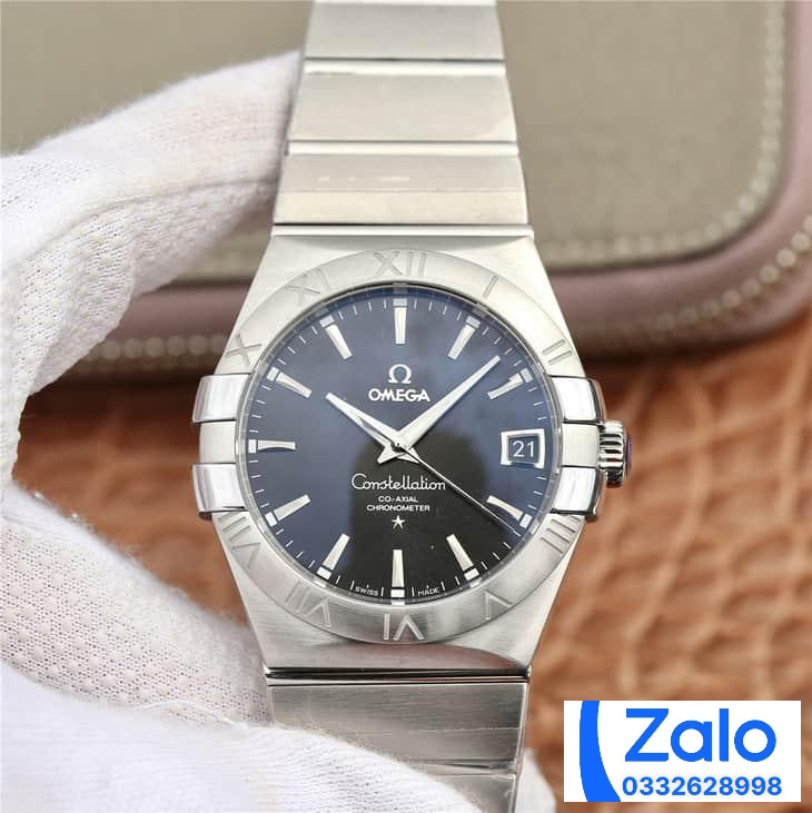 ĐỒNG HỒ NAM OMEGA CONSTELLATION FAKE 1:1 NHÀ MÁY 3S MẶT SỐ ĐEN 38MM ĐỒNG HỒ NAM OMEGA CONSTELLATION FAKE 1:1 NHÀ MÁY 3S MẶT SỐ ĐEN 38MM