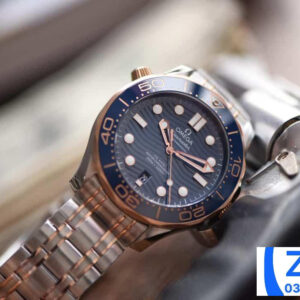 ĐỒNG HỒ NAM OMEGA SEAMASTER SUPER FAKE NHÀ MÁY VS DÂY THÉP MÀU DEMI 42MM 2 ĐỒNG HỒ NAM OMEGA SEAMASTER SUPER FAKE NHÀ MÁY VS DÂY THÉP MÀU DEMI 42MM