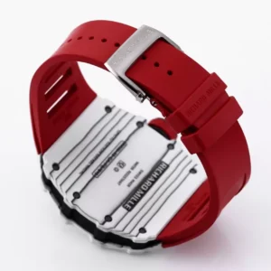 RICHARD MILLE RM35-01 LUXURY REPLICA WATCHES WHITE CARBON CASE RED RUBBER STRAP BBR FACTORY 44MM 5 ĐỒNG HỒ NAM RICHARD MILLE RM35-01 REPLICA 1:1 NHÀ MÁY BBR CAO SU ĐỎ 44MM