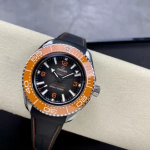 OMEGA SEAMASTER LUXURY REPLICA WATCHES ORANGE BEZEL AND HOURS RUBBER STRAP VS FACTORY 45.5MM 1 ĐỒNG HỒ NAM OMEGA SEAMASTER FAKE CAO CẤP NHÀ MÁY VS CỌC SỐ KẾT HỢP 45.5MM