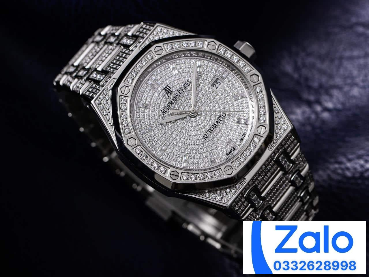 ĐỒNG HỒ NAM AUDEMARS PIGUET ROYAL OAK 15452 REPLICA 11 ĐÍNH ĐÁ TRẮNG 41MM ĐỒNG HỒ NAM AUDEMARS PIGUET ROYAL OAK 15452 REPLICA 11 ĐÍNH ĐÁ TRẮNG 41MM