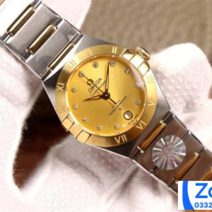 ĐỒNG HỒ NỮ OMEGA CONSTELLATION SUPER FAKE NHÀ MÁY 3S MẶT SỐ VÀNG 29MM 1 ĐỒNG HỒ NỮ OMEGA CONSTELLATION SUPER FAKE NHÀ MÁY 3S MẶT SỐ VÀNG 29MM