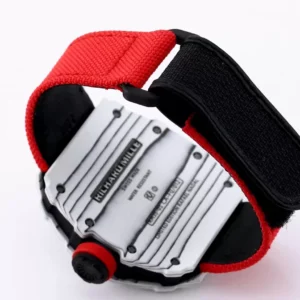 RICHARD MILLE RM35-01 GOOD IMITATION WATCHES WHITE CARBON CASE RED FABRIC STRAP BBR FACTORY 44MM 5 ĐỒNG HỒ NAM RICHARD MILLE RM35-01 REP CAO CẤP NHÀ MÁY BBR DÂY VẢI ĐỎ 44MM