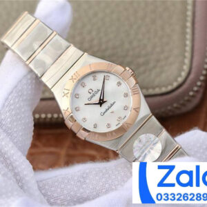 ĐỒNG HỒ NỮ OMEGA CONSTELLATION FAKE NHÀ MÁY 3S VÀNG HỒNG ĐÍNH ĐÁ 27MM 1 ĐỒNG HỒ NỮ OMEGA CONSTELLATION FAKE NHÀ MÁY 3S VÀNG HỒNG ĐÍNH ĐÁ 27MM