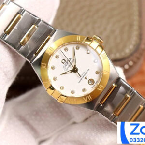 ĐỒNG HỒ NỮ OMEGA CONSTELLATION FAKE CAO CẤP NHÀ MÁY 3S VÀNG GOLD 29MM 1 ĐỒNG HỒ NỮ OMEGA CONSTELLATION FAKE CAO CẤP NHÀ MÁY 3S VÀNG GOLD 29MM