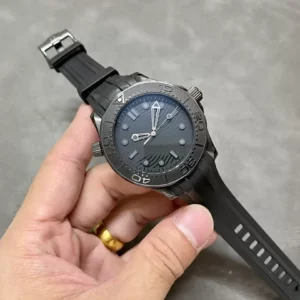 OMEGA SEAMASTER LUXURY IMITATION WATCHES BLACK CERAMIC BEZEL RUBBER STRAP VS FACTORY 43MM 1 ĐỒNG HỒ NAM OMEGA SEAMASTER REPLICA 11 NHÀ MÁY VS FACTORY DÂY CAO SU 43MM