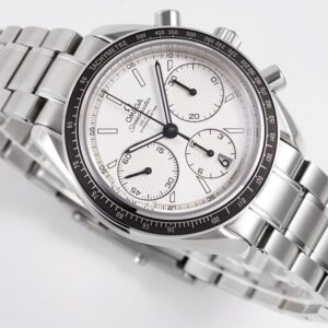 OMEGA SPEEDMASTER LUXURY REPLICA WATCHES WHITE DIAL BLACK BEZEL HR FACTORY 40MM 1 ĐỒNG HỒ NAM OMEGA SPEEDMASTER FAKE 11 NHÀ MÁY HR ĐỒNG HỒ BẤM GIỜ 40MM