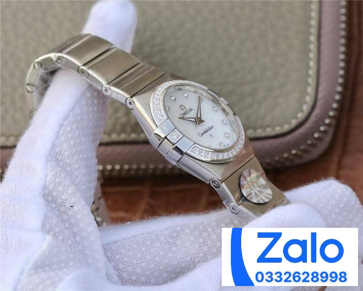 ĐỒNG HỒ NỮ OMEGA CONSTELLATION FAKE 1:1 NHÀ MÁY 3S NIỀNG ĐÍNH ĐÁ 27MM ĐỒNG HỒ NỮ OMEGA CONSTELLATION FAKE 1:1 NHÀ MÁY 3S NIỀNG ĐÍNH ĐÁ 27MM